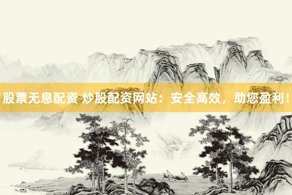 股票無息配資 炒股配資網(wǎng)站：安全高效，助您盈利！