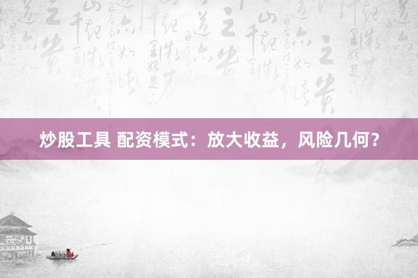炒股工具 配資模式：放大收益，風(fēng)險幾何？