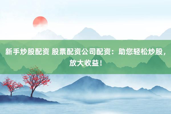 新手炒股配資 股票配資公司配資：助您輕松炒股，放大收益！